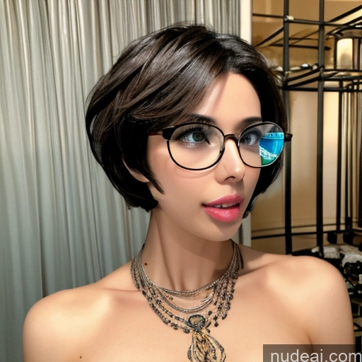 Milf Short Hair Dark Skin Glasses Perfect Body 40s Ahegao Black