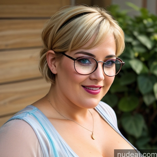 Glasses Pubic Hair Short Hair 50s Nude Busty Happy Huge Boobs Hair Bun Blonde Scandinavian Chubby