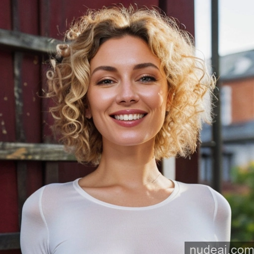 related ai porn images free for Laughing Happy Blonde Czech German Scandinavian Swedish White Fairer Skin Couch Crop Top Skinny 40s Eating Cafe Bar Restaurant Shirt Jeans Milf Curly Hair