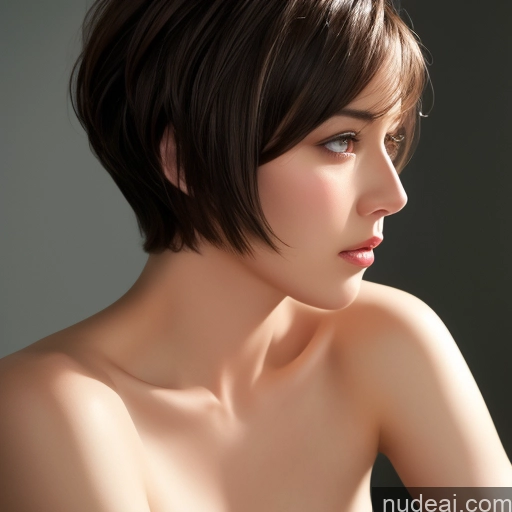 ai nude image of pics of Small Tits Small Ass Skinny Pubic Hair Short Hair Bangs Bra Jacket Partially Nude Bright Lighting Milf Short 50s Sad Long Skirt Secretary