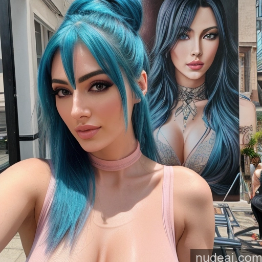 related ai porn images free for Model Two Beautiful 20s Sexy Face Blue Hair Hair Bun French Crisp Anime Bedroom Front View Angel