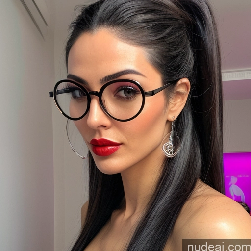 ai nude image of pics of Woman Woman + Man Two Small Tits Beautiful Glasses Lipstick Skinny Short Small Ass Perfect Body Long Hair 20s Shocked Green Hair Straight White Dark Fantasy Side View Gaming Nude Bright Lighting Diamond Jewelry