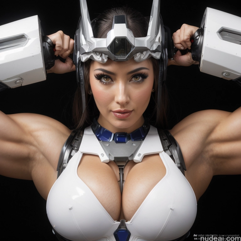 SuperMecha: A-Mecha Musume A素体机娘 Woman Bodybuilder Busty Front View Angel