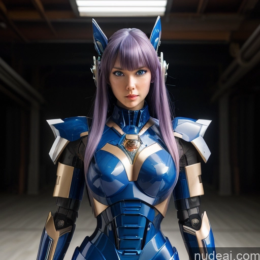 related ai porn images free for SuperMecha: A-Mecha Musume A素体机娘 Deep Blue Eyes Wooden Horse Purple Hair Ruru