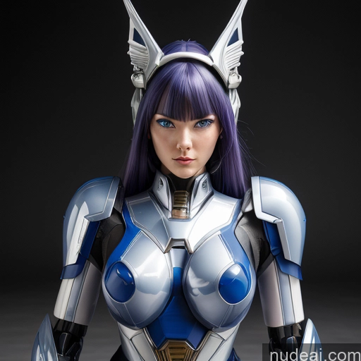 related ai porn images free for SuperMecha: A-Mecha Musume A素体机娘 Deep Blue Eyes Purple Hair Ruru Akane