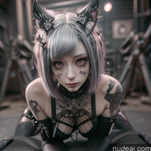 ai nude image of pics of Huge Boobs Gothic Punk Girl Doggy Style Rainbow Haired Girl Close-up View