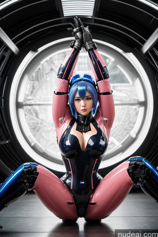 ai nude image of pics of 1girl SuperMecha: A-Mecha Musume A素体机娘 Blue Hair