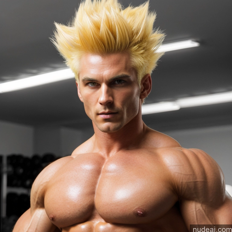 ai nude image of pics of Super Saiyan Super Saiyan 4 Woman Bodybuilder Busty Front View Abs Muscular