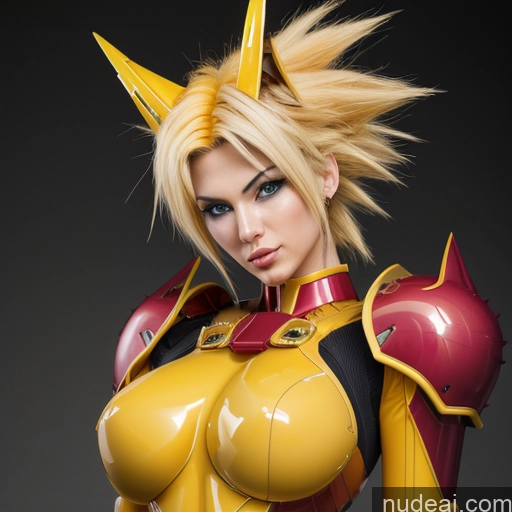 Super Saiyan SuperMecha: A-Mecha Musume A素体机娘 Nude Blonde Super Saiyan 4