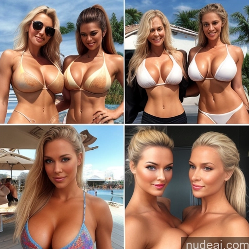 related ai porn images free for Two Several Busty Huge Boobs Perfect Boobs Beautiful Lipstick Perfect Body Pubic Hair Tanned Skin 20s Seductive Blonde Ponytail Straight Swedish Scandinavian Bedroom Front View Full Frontal Nude Cleavage