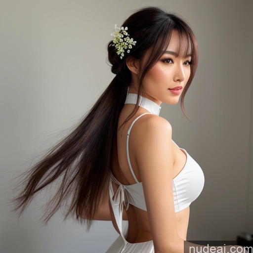 ai nude image of pics of Asian Woman Perfect Boobs Beautiful Small Ass Short Long Hair 20s Bangs Soft Anime Bedroom Front View Side View Back View Blouse Choker Chemise Corset Crop Top Dress Micro Skirt Detailed Jewelry Orgasm