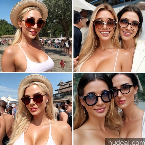 ai nude image of pics of Huge Boobs Nude Blonde White Hair Ginger Straight Pubic Hair Busty Thick Two Several Lake Mountains Meadow Tanned Skin Happy Glasses Beautiful Short