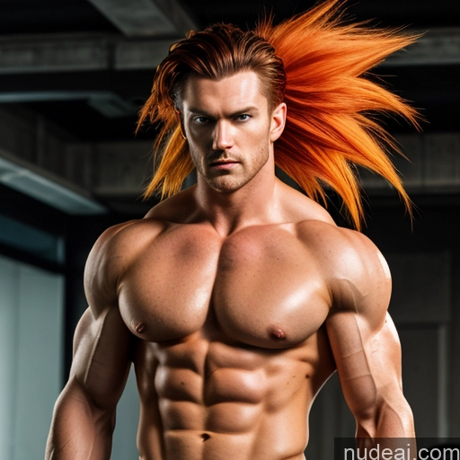 Super Saiyan 4 Super Saiyan Muscular Deep Blue Eyes Cyborg Style Cyborg Android Science Fiction Style