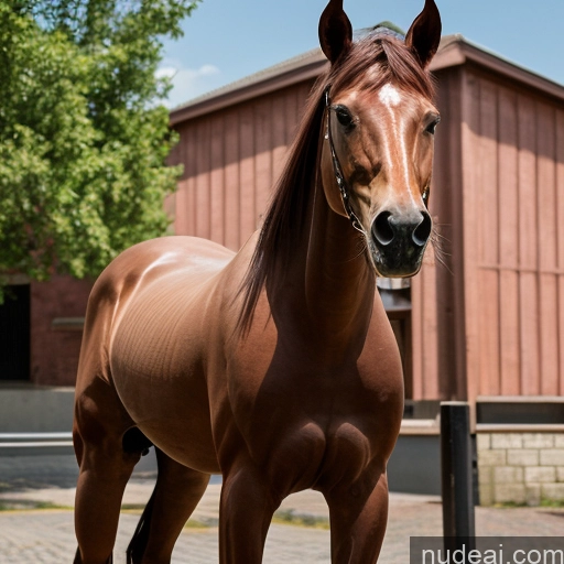 ai nude image of pics of Wooden Horse Nude Looking At Sky