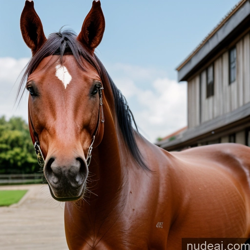 ai nude image of pics of Wooden Horse Nude Looking At Sky