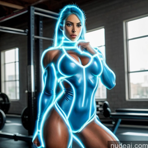 related ai porn images free for Superhero Cosplay Neon Lights Clothes: Blue Neon Lights Clothes: Purple Woman Bodybuilder Busty Abs Blue Hair Deep Blue Eyes Front View Perfect Boobs