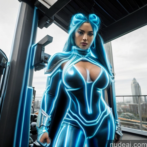 related ai porn images free for Superhero Neon Lights Clothes: Blue Neon Lights Clothes: Purple Woman Bodybuilder Busty Abs Blue Hair Deep Blue Eyes Front View Perfect Boobs Captain Marvel Power Rangers Cosplay SuperMecha: A-Mecha Musume A素体机娘