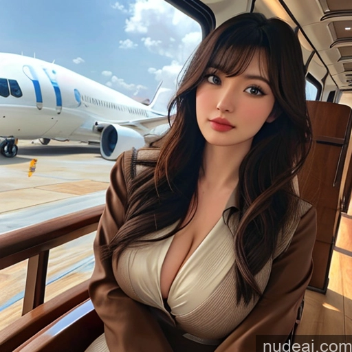 related ai porn images free for Bangs Wavy Hair Flight Attendant Wooden Horse Looking At Sky