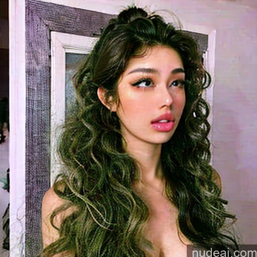 ai nude image of araffed woman with long hair and a white dress in front of a mirror pics of Woman One Small Tits Small Ass Skinny Long Hair Curly Hair Dark Skin 18 Ahegao Brunette Black Hair Black Sleeping Basketball Nude