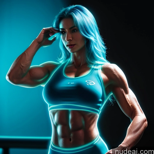 related ai porn images free for Superhero Captain Marvel Cosplay Woman Busty Perfect Boobs Muscular Abs Bodybuilder Blue Hair Deep Blue Eyes Neon Lights Clothes: Blue Front View Cyborg Battlefield