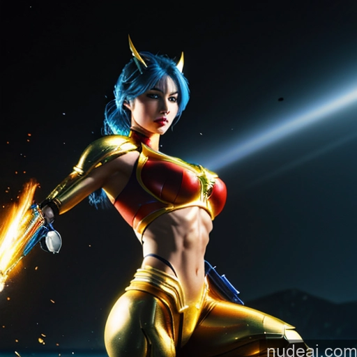 related ai porn images free for Superhero Captain Marvel Woman Busty Perfect Boobs Muscular Abs Bodybuilder Blue Hair Front View SuperMecha: A-Mecha Musume A素体机娘 Battlefield Science Fiction Style Cyborg Neon Lights Clothes: Yellow Gold Jewelry