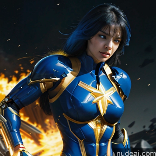 related ai porn images free for Superhero Captain Marvel Woman Busty Perfect Boobs Muscular Abs Bodybuilder Blue Hair Front View SuperMecha: A-Mecha Musume A素体机娘 Battlefield Science Fiction Style Cyborg Neon Lights Clothes: Yellow Gold Jewelry Neon Lights Clothes: Orange