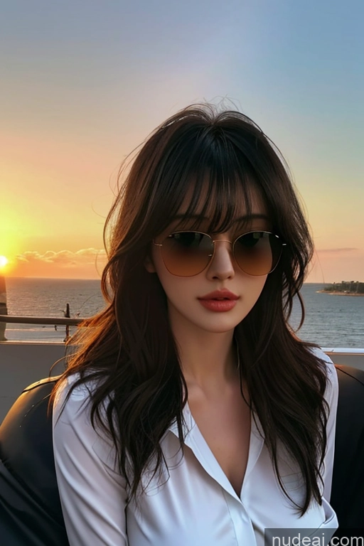 related ai porn images free for Bangs Wavy Hair Looking At Sky Sunglasses Flight Attendant