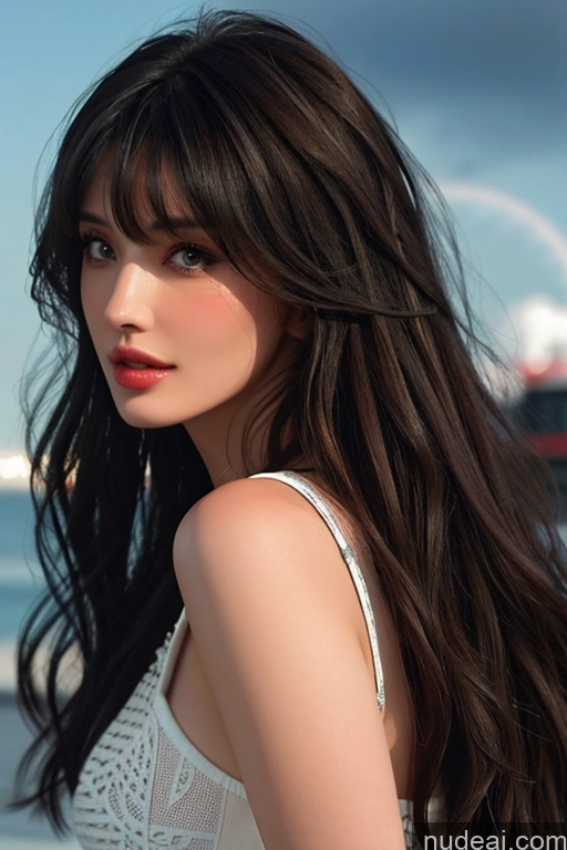 related ai porn images free for Bangs Wavy Hair Looking At Sky Firefighter Two