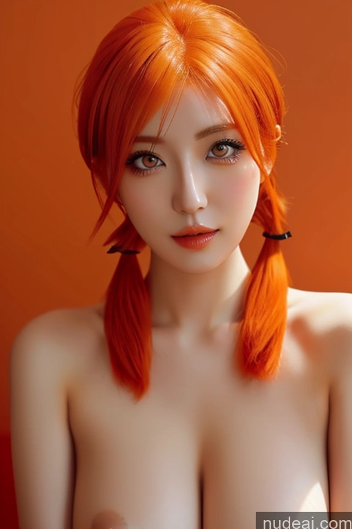 ai nude image of a close up of a woman with orange hair and a red dress pics of AliceDV