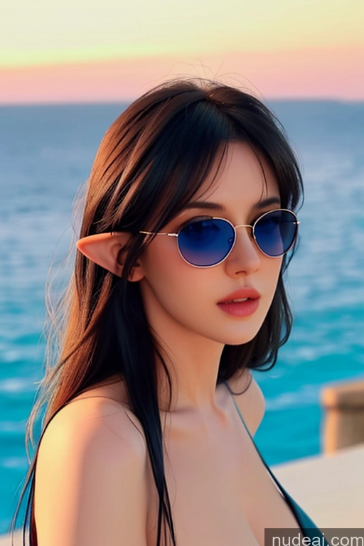 ai nude image of a close up of a woman wearing sunglasses near the ocean pics of Looking At Sky Perfect Boobs Sunglasses Deep Blue Eyes Bangs Wavy Hair