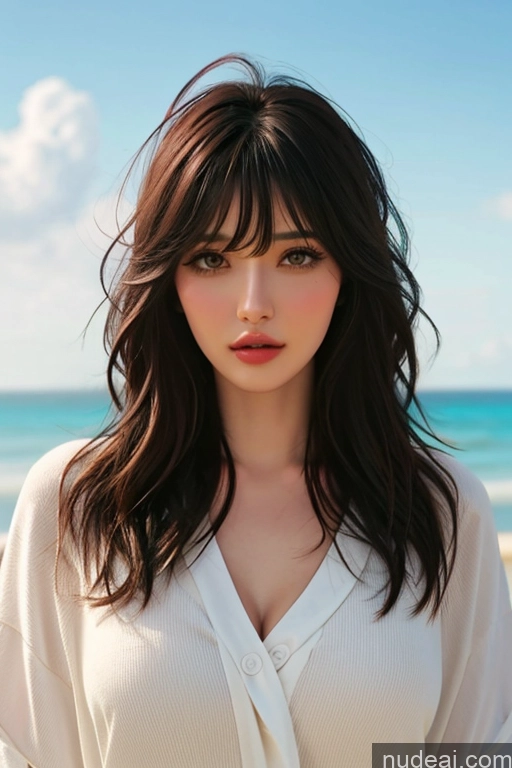 related ai porn images free for Looking At Sky Bangs Wavy Hair Beach Basketball