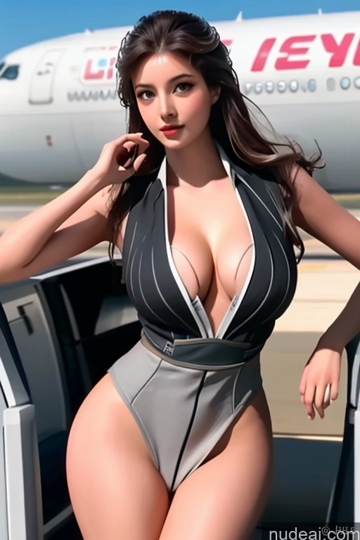 related ai porn images free for Looking At Sky LanLingEr Busty Wavy Hair Flight Attendant