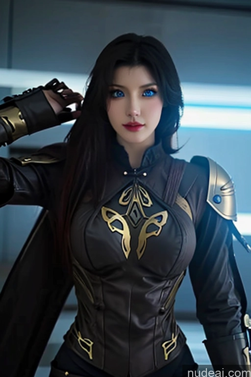 ai nude image of arafed woman in a black leather outfit holding a sword pics of Looking At Sky Hu Tao: Genshin Impact Cosplayers Sci-fi Armor Steampunk