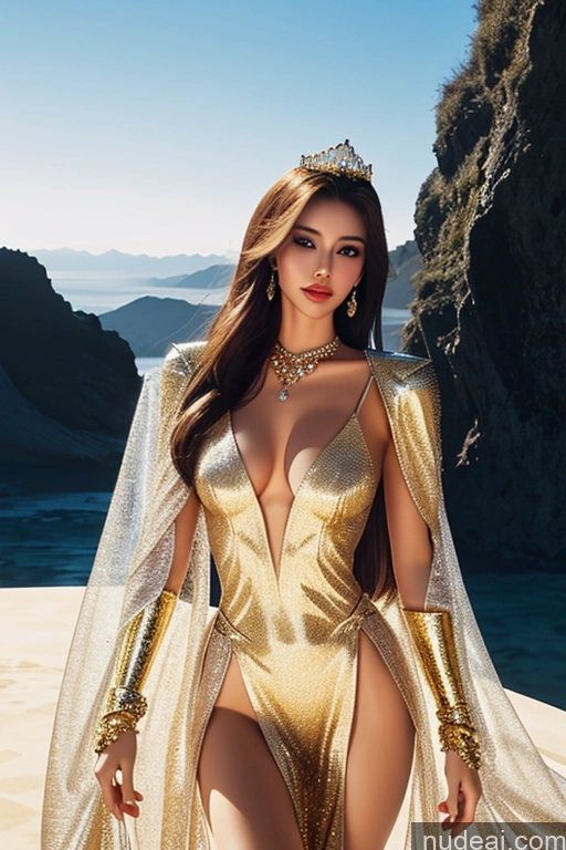 related ai porn images free for Miss Universe Model Gold Jewelry Diamond Jewelry One Transparent Looking At Sky Fantasy Armor