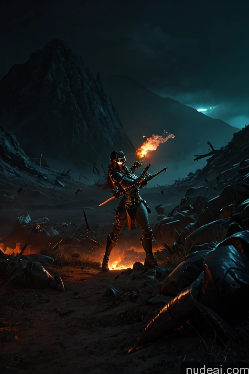 ai nude image of witch with fire in her hand standing in a desert area pics of Glowing, Skull, Armor, Spikes, Teeth, Monster, Dirty, Tentacles, Pus, Pimples, Crack, Truenurgle Battlefield