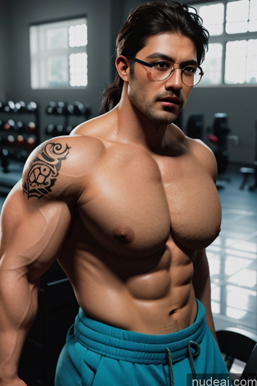 ai nude image of arafed man with glasses and a tattoo on his arm pics of Bodybuilder Milf Huge Boobs Glasses Lipstick Tattoos Muscular Big Ass Abs Chubby Big Hips Pubic Hair Oiled Body Gold Jewelry Jewelry Sari