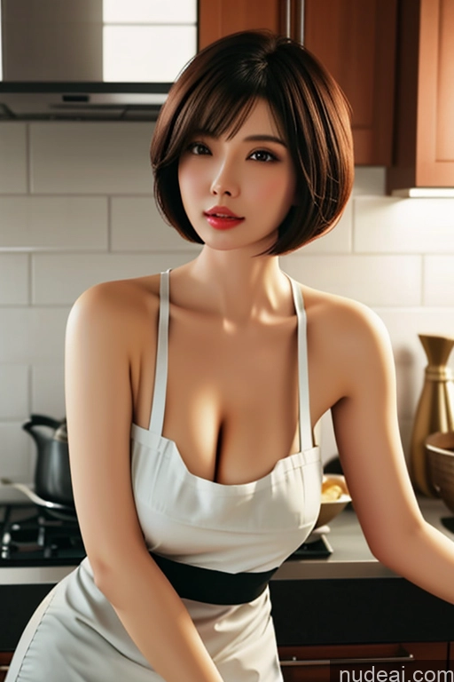 related ai porn images free for Milf Busty Short Hair Chinese Kitchen Apron Cleavage 80s