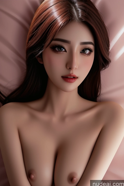 ai nude image of a close up of a woman with a very big breast laying on a bed pics of Suspended Couple Beautiful