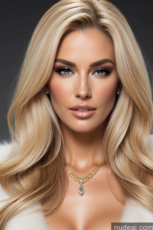 ai nude image of a close up of a woman with long blonde hair wearing a necklace pics of Miss Universe Model Diamond Jewelry Gold Jewelry Transparent Blonde Fur