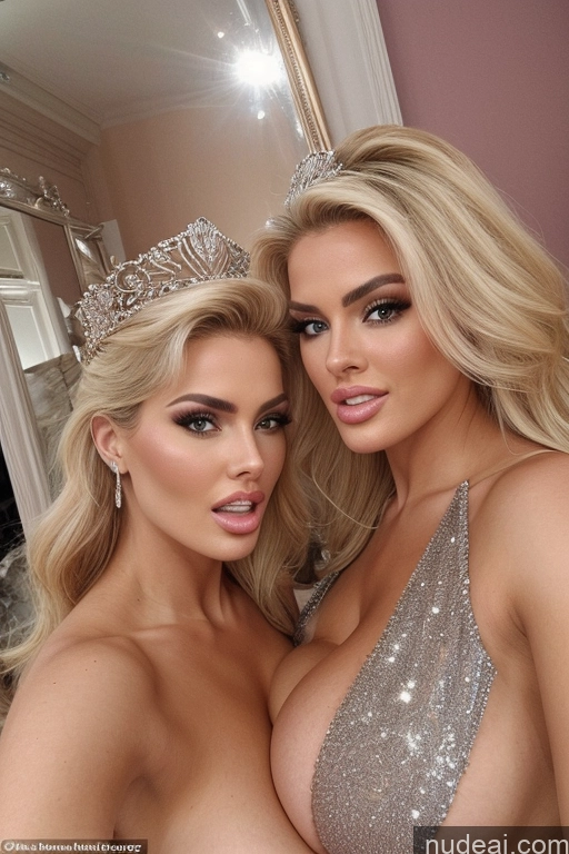 related ai porn images free for Miss Universe Model Huge Boobs 20s Two Several Party Mirror Selfie Close-up View Shocked Blonde