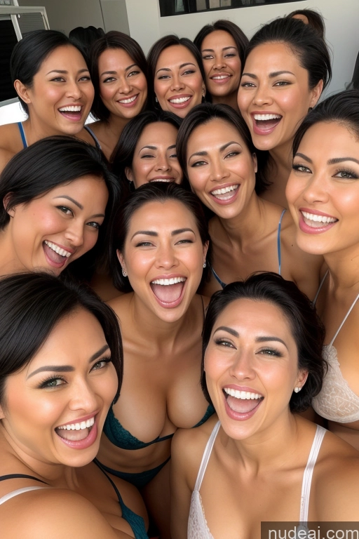 ai nude image of there are many women posing together for a picture together pics of Lingerie Model Small Tits Small Ass Short Hair Fairer Skin 30s Happy Blonde Black Hair Straight Flight Attendant Nude Beach Dark Skin Portuguese Polynesian Turkish Vietnamese Malaysian Indonesian Egyptian Two Laughing