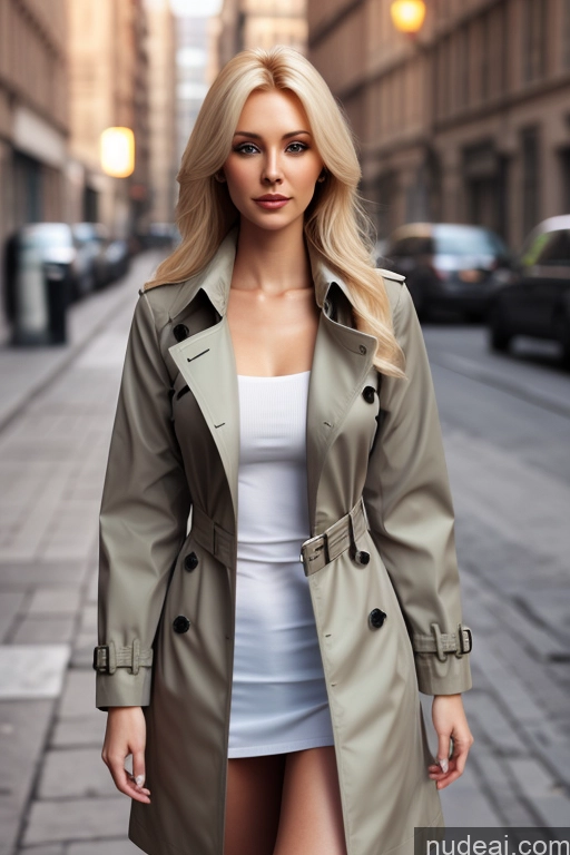 Skinny Blonde Beautiful Skin Detail (beta) 3d Mesh 20s Model Trench Coat