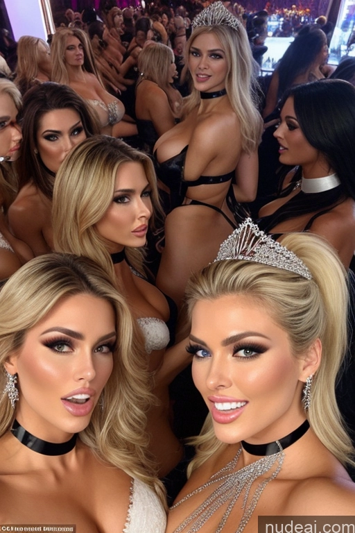 related ai porn images free for Miss Universe Model Huge Boobs 20s Two Several Party Mirror Selfie Blonde Shocked Close-up View Choker