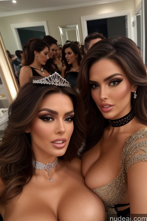 related ai porn images free for Miss Universe Model Huge Boobs 20s Two Several Party Mirror Selfie Shocked Close-up View Choker Topless