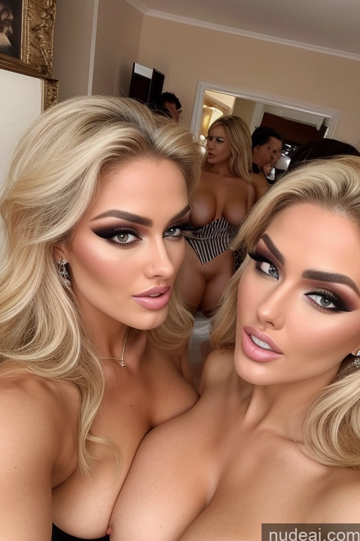 related ai porn images free for Miss Universe Model Huge Boobs 20s Two Several Party Mirror Selfie Shocked Close-up View Blonde