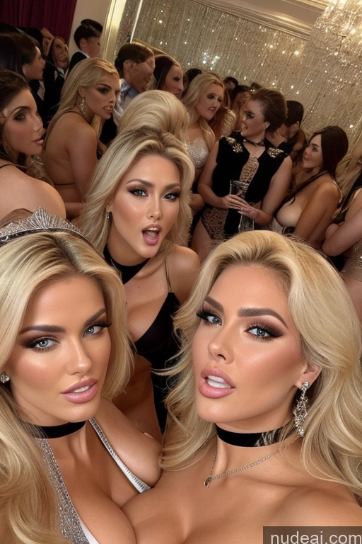 related ai porn images free for Miss Universe Model Huge Boobs 20s Two Several Party Mirror Selfie Shocked Close-up View Blonde Choker Topless