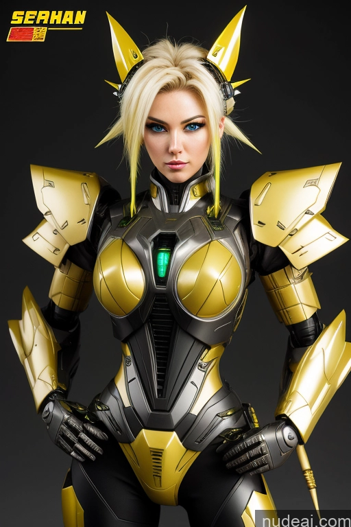 ai nude image of a close up of a woman in a suit with a green light on her chest pics of Super Saiyan Mech Suit Fantasy Armor Sci-fi Armor SSS: A-Mecha Musume A素体机娘