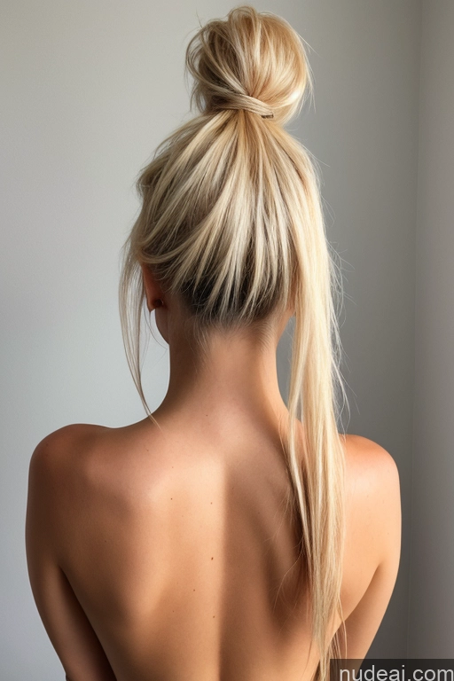 related ai porn images free for Model Blonde Ponytail Messy Straight White Front View Nude