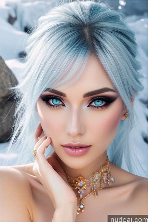 Diamond Jewelry Gold Jewelry Pearl Jewelry Elemental Series - Ice Snow Rainbow Haired Girl Bangs