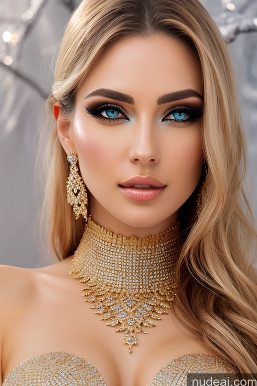 ai nude image of a close up of a woman with a very big breast wearing a necklace pics of Gold Jewelry Elemental Series - Ice Snow Diamond Jewelry